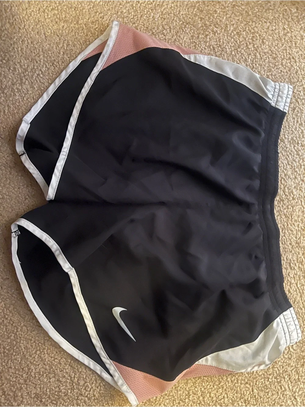 Nike Black Running Shorts with Pink and White Trim
